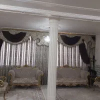 پرده پذیرایی ۶متری پارچه ترک تمیز و سالم