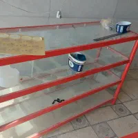ویترین فلزی سه طبقه شیشه ای