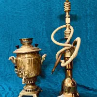 سماورذغالی و قلیون برنجی