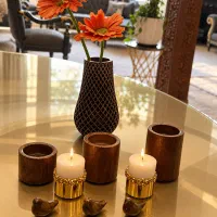 ست دکوری لوکس گلدان، جاشمعی و اکسسوری رومیزی