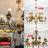 لوستر شاخه ای سنگی و کریستالی به قیمت تولیدی