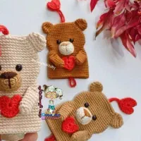 جاکلیدی بافتنی طرح خرس