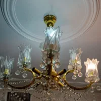 لوستر کریستالی 4شاخه|لوستر و چراغ آویز|شهریار, شهریار|دیوار