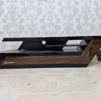 میز تلویزیون مدرن هایگلس (ترکیب مشکی و طرح چوب)|میز تلویزیون|گرگان, |دیوار