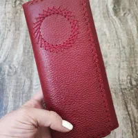 کیف پول چرم طبیعی دست دوز