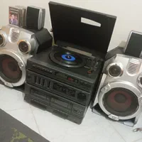 استریو گرام دو کاست رادیو دار با aux قدیمی