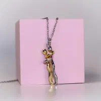 گردنبند آغوش عاشقانه استیل رنگ ثابت و ضد حساسیت