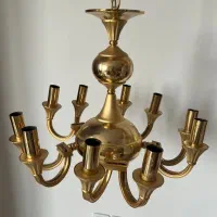 لوستر ۵ شاخه ۱۰ شعله آب طلا برند نورسازان