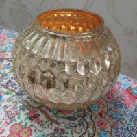 گلدان شیشه ای طلایی|صنایع دستی و سایر لوازم تزئینی|تهران, تهرانسر غربی|دیوار