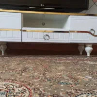 میز تلویزیون سفید طلایی سالم