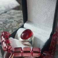 عقیق سرخ خراسان با رکاب دست ساز جوندار