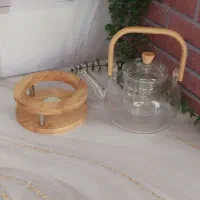 قوری پیرکس با دسته چوبی|قوری، کتری، قهوه‌ساز دستی|قزوین, |دیوار