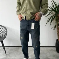 شلوار جین اسلیم پارچه کش مردانه