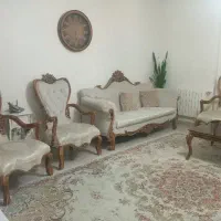 مبل استیل چوب راش ۹ نفره با غذا خوری ۶ نفره