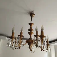 لوستر پنج شاخه 10 شعله برنج