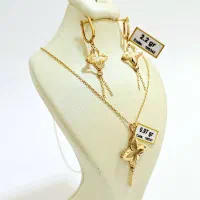 نیم ست طلا تراش آویزدار البرنادو پلاک گوشواره|جواهرات|مشهد, ده دی|دیوار