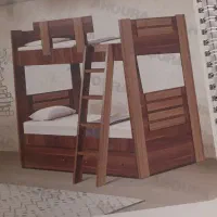 تخت دو طبقه تمام چوب سناتور چوبکده اهورا|تخت و سرویس خواب|الوند, |دیوار