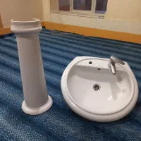 دستشویی سرامیکی با شیر آبو پایه