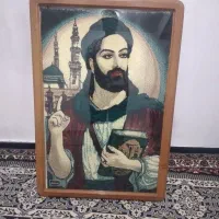 تابلو فرش با شیشه وقاب چوبی