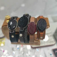 دستبنده امامان چرمه اصل قاب نقره حکاکی شده دستساز|زیورآلات و اکسسوری|محمدیه-قزوین, |دیوار