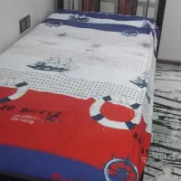 تخت خواب تک نفره فلزی و چوبی بدون تشک