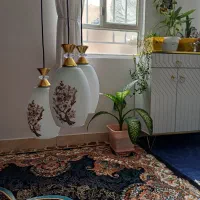 لوستر آویز حباب گلدار سه شعله و تکی