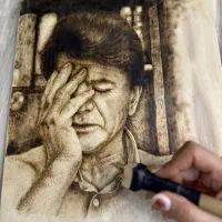 آموزش نقاشی روی چوب با هویه ،سوخته نگاری ،هنر