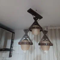 لوستر چوبی 3شعله