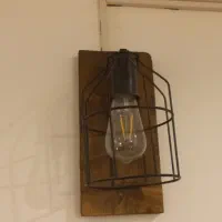 دیوار کوب چوبی فلزی ادیسونی کافه ای فانتزی|لوستر و چراغ آویز|قم, دورشهر|دیوار