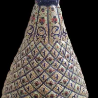 گلدان مسی مینا کاری