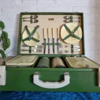 چمدان پیک‌نیک آنتیک انگلیسی