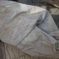 چادر ماشین ۲تااون یکی ام برزنتیه سفید وآبی راه راه|قطعات یدکی و لوازم جانبی|اصفهان, دارک|دیوار