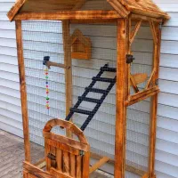 قفس چوبی بزرگ نو کشودار