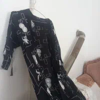 مانتو مشکی طرح دار