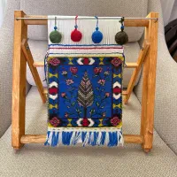 تابلو فرش دستی با دار چوبی