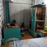 تخت نوجوان فرش و کتبه پرده همراه تشک|تخت و سرویس خواب|گرمدره, |دیوار