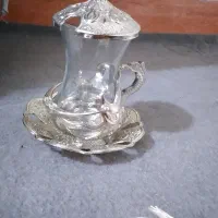 فنجان نعلبکی سیلور نقره ای