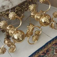 دو عدد لوستر برنجی 6شعله