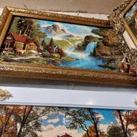 تابلو فرش منظره ،گل،تصویری|تابلو فرش|اصفهان, عطار نیشابوری|دیوار