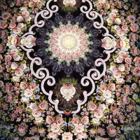 یک جفت فرش  12متری به همراه دو پادری گرد