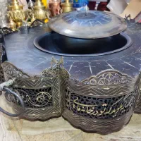 منقل نقره کوب آنتیک شبکه شعر زیبا کلکسیونی تشریفات|صنایع دستی و سایر لوازم تزئینی|اصفهان, لنبان|دیوار