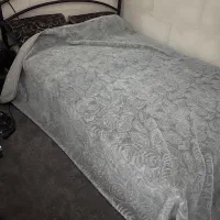 تخت فلزی دونفره سالم همراه با شبکه فلزی