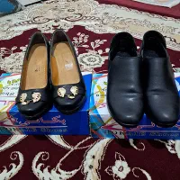 باسلام دوجفت کفش مشکی ساده ۱۵۰تومان چرمه شماره ۳۸|کیف، کفش، کمربند|ساوه, |دیوار