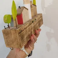 جاکلیدی چوبی کلبه ای|صنایع دستی و سایر لوازم تزئینی|گلبهار, شهر جدید گلبهار|دیوار