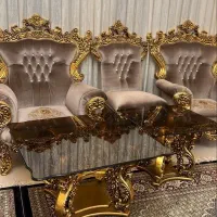 مبل ۹ نفره استیل ورق طلا