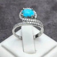 نقره آبکاری شده و فیروزه نیشابوری اصل