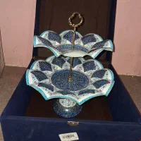ظرف شیرینی خوری مینا کاری شده کار اصفهان