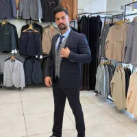 کت شلوار سرمه ای ژیله دو رو