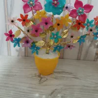 یه جفت گل مصنوعی بسیار زیبا نو|گل مصنوعی|نهاوند, |دیوار