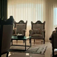 پنل پرده مخمل کتان سبز رنگ